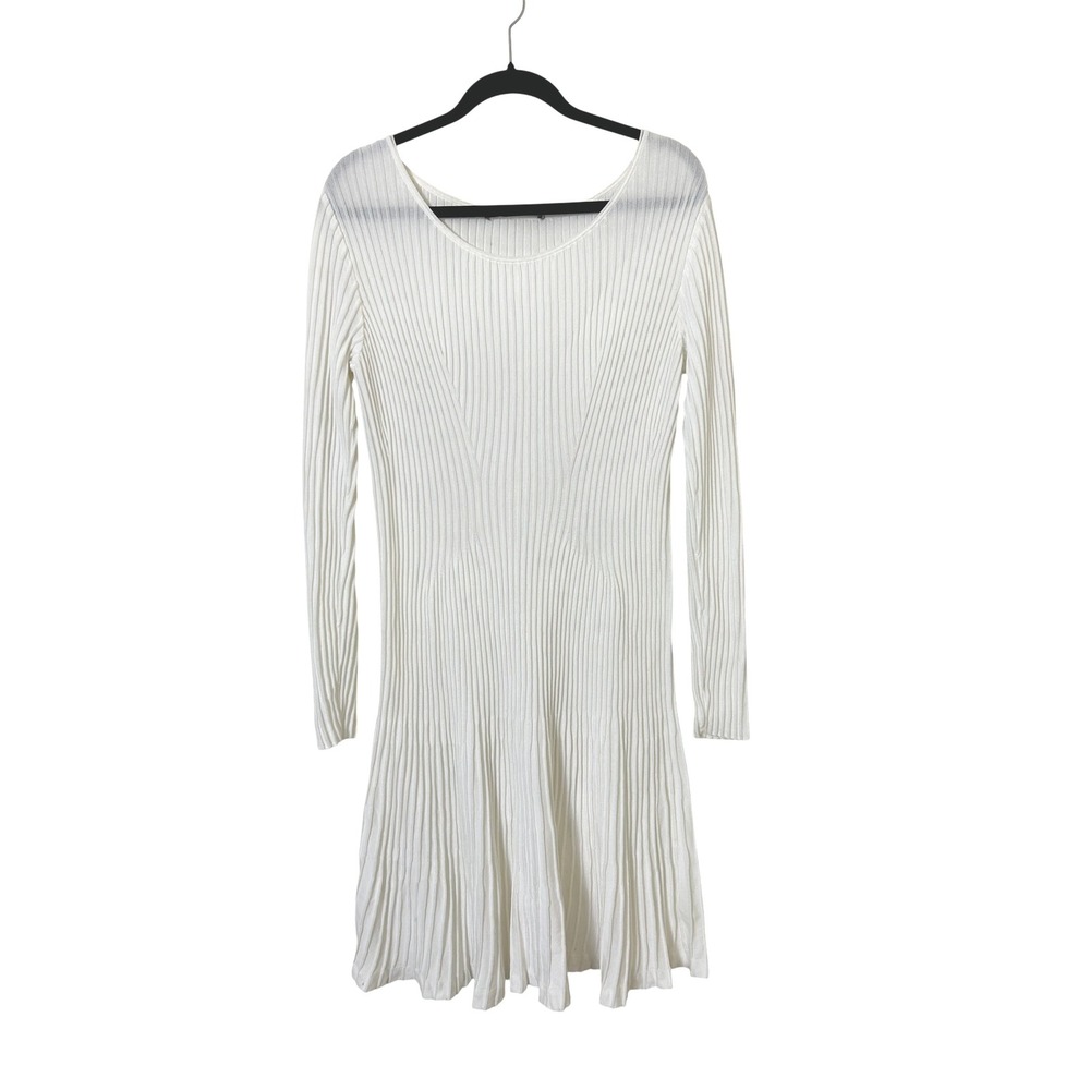 Peruvian Connection Dress Rivoli White Long Sleeve Size L Pima Cotton natural